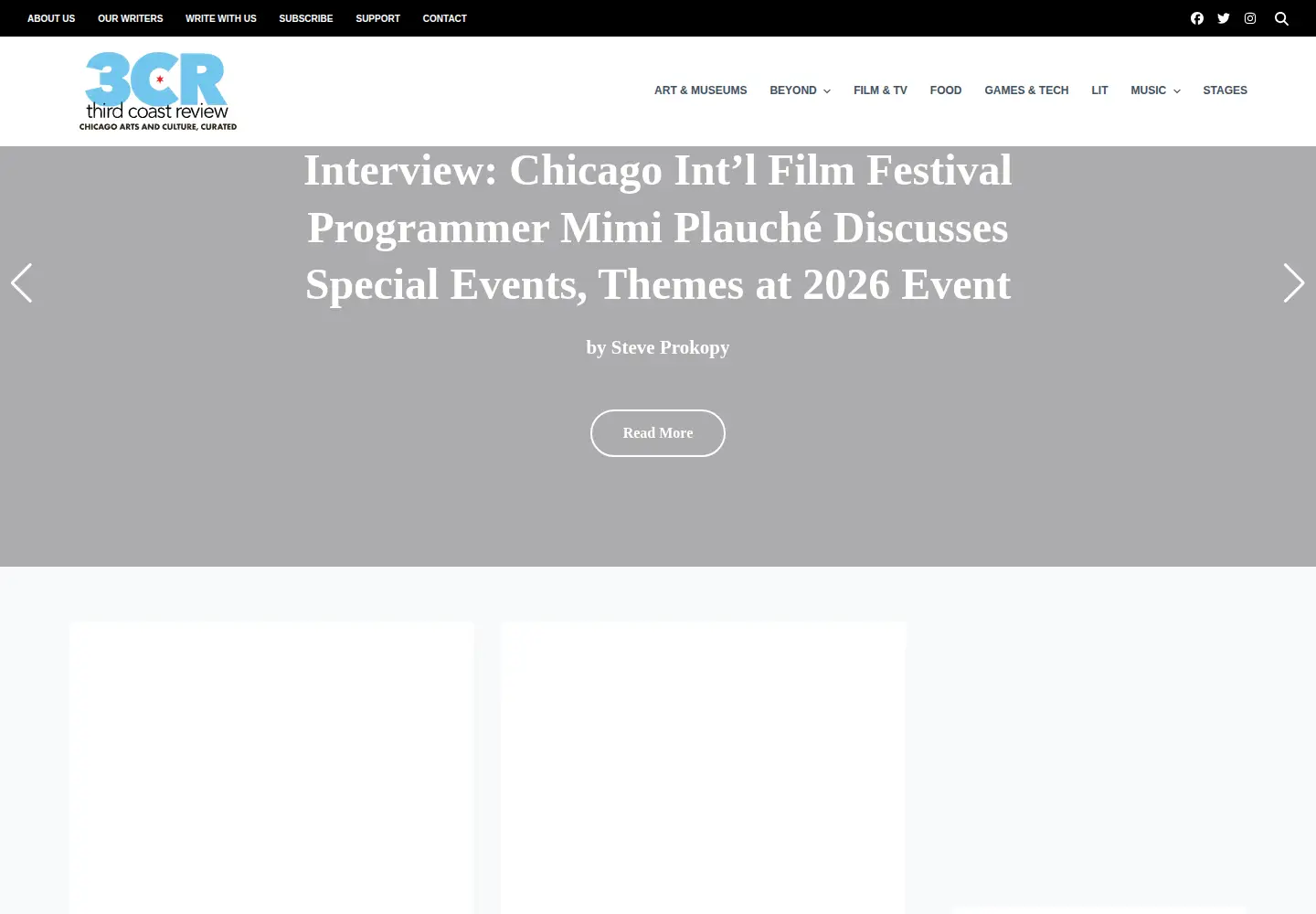 Captured homepage of thirdcoastreview.com in the current scan