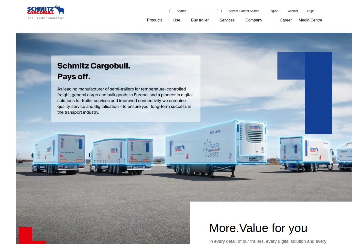 Captured homepage of cargobull.com in the current scan