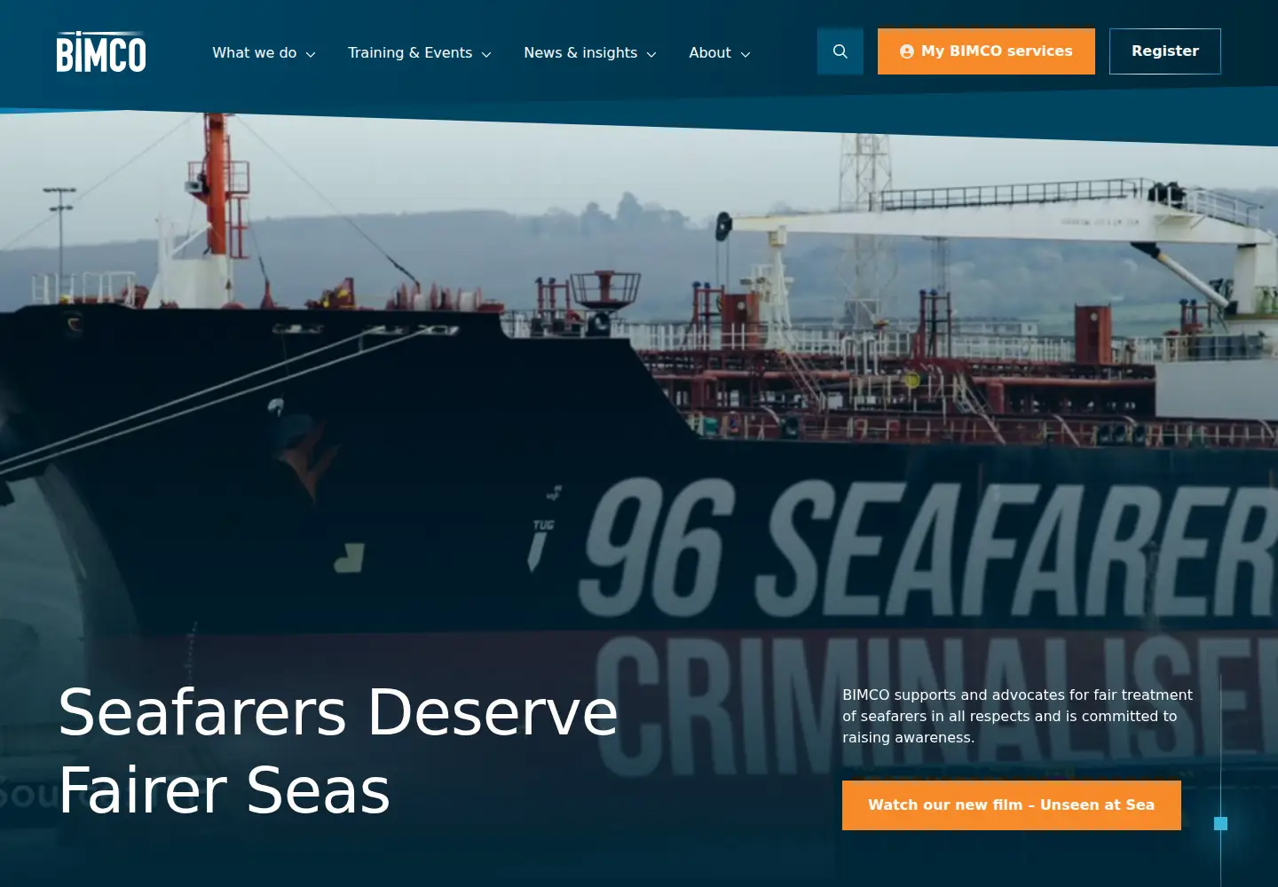Screenshot of bimco.org