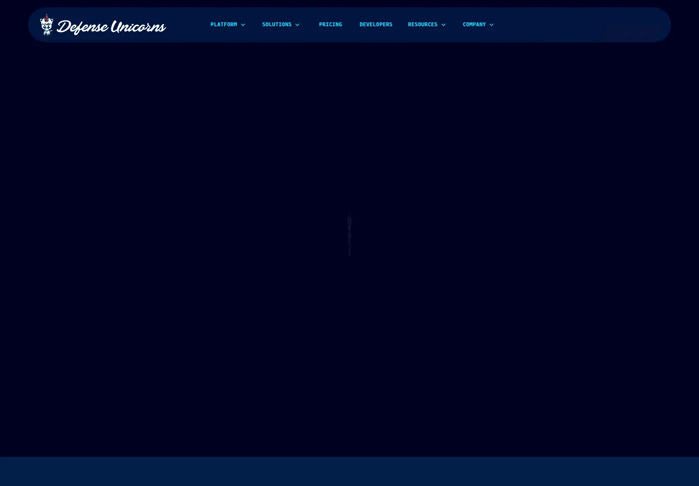 Screenshot of defenseunicorns.com