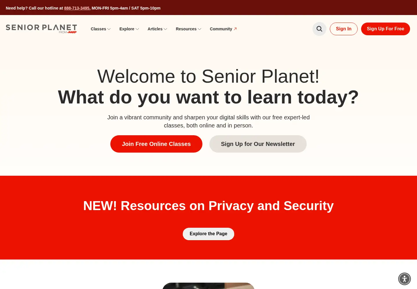 Screenshot of seniorplanet.org
