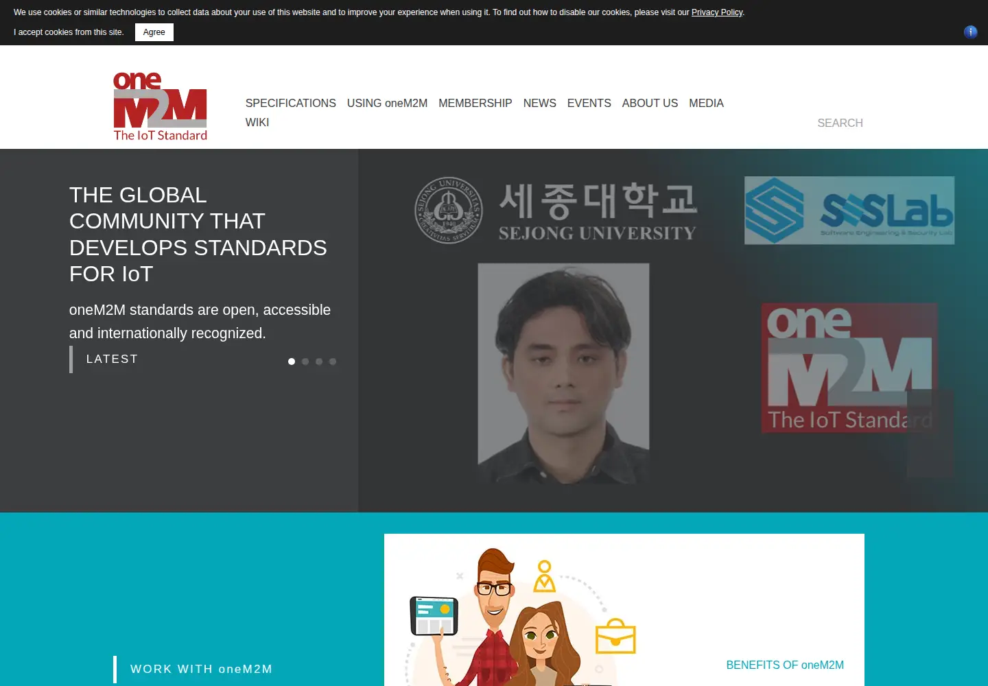 Screenshot of onem2m.org