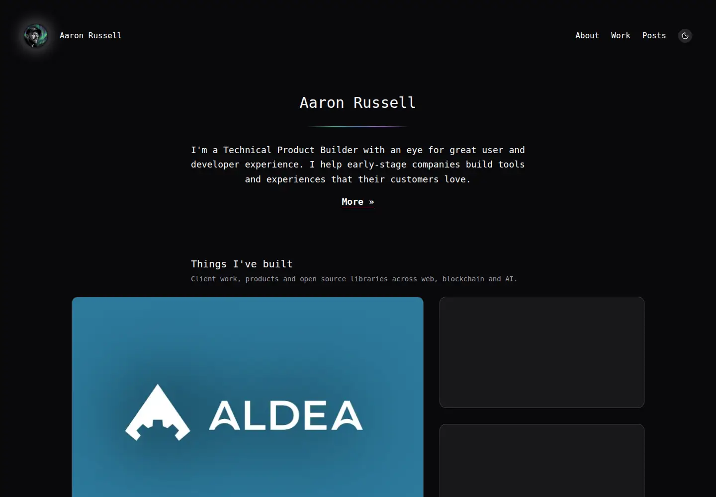 Screenshot of aaronrussell.co.uk