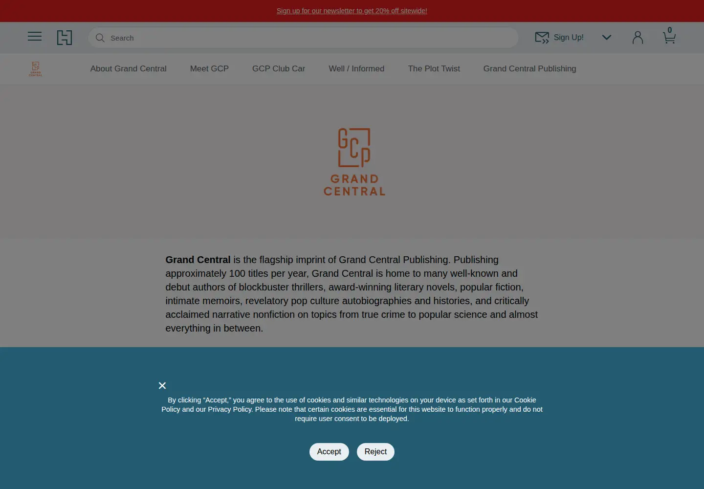 Screenshot of grandcentralpublishing.com
