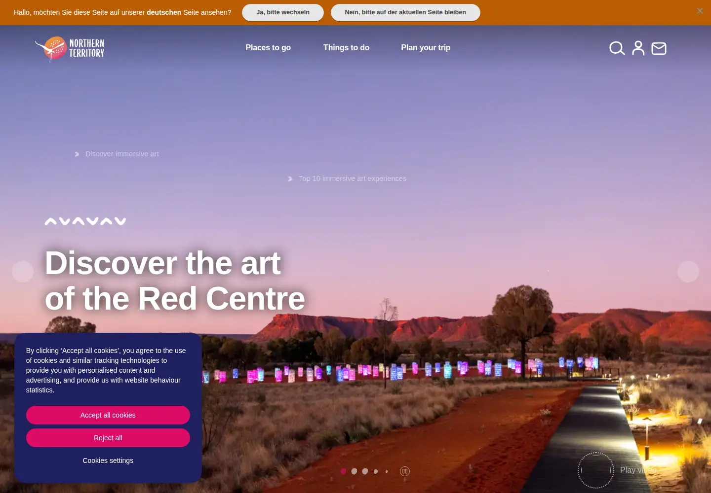 Screenshot of northernterritory.com