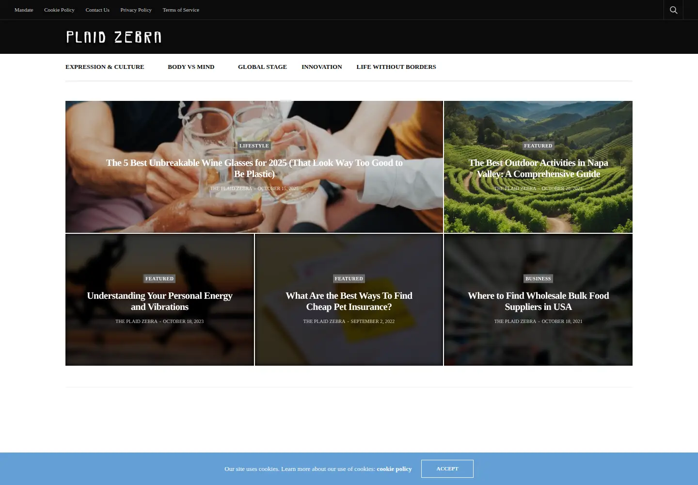 Captured homepage of theplaidzebra.com in the current scan