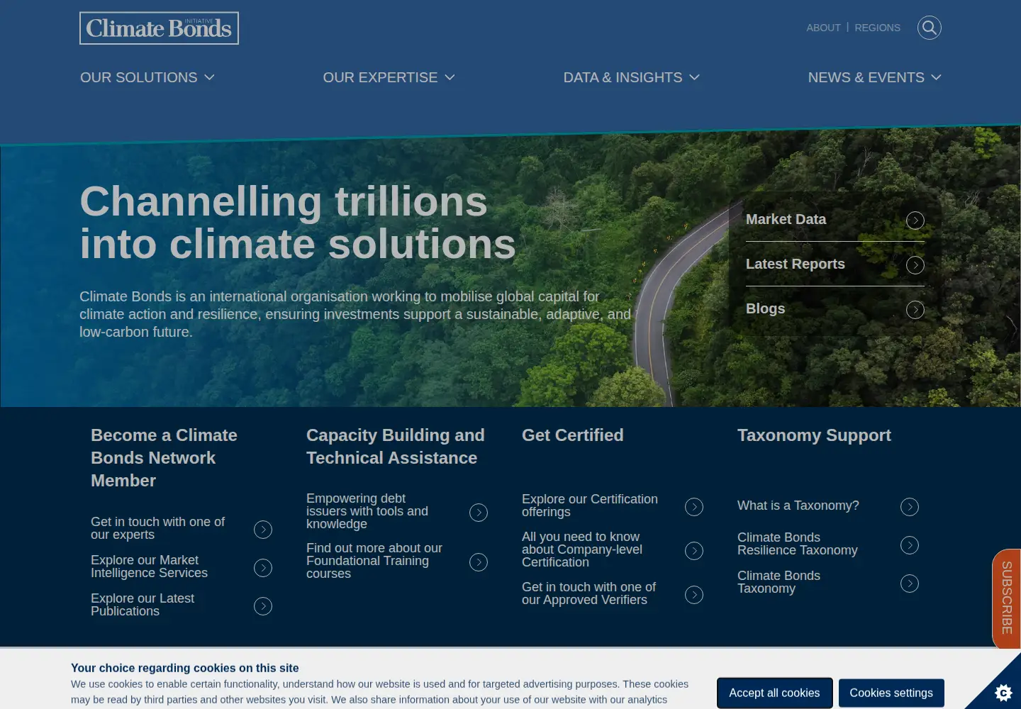 Captured homepage of climatebonds.net in the current scan