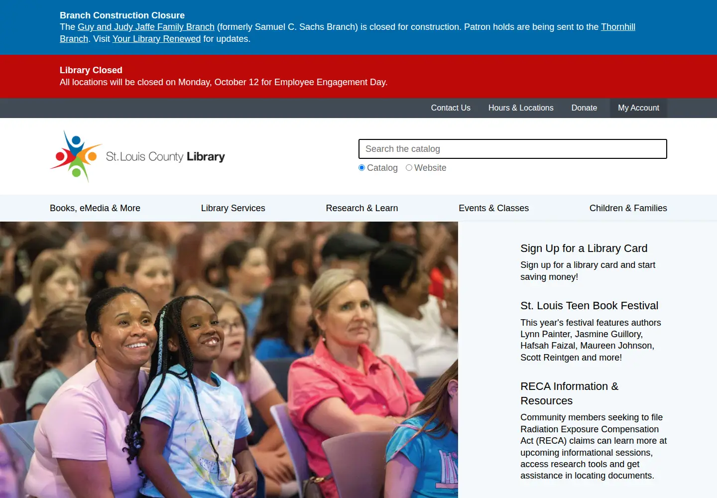 Screenshot of slcl.org