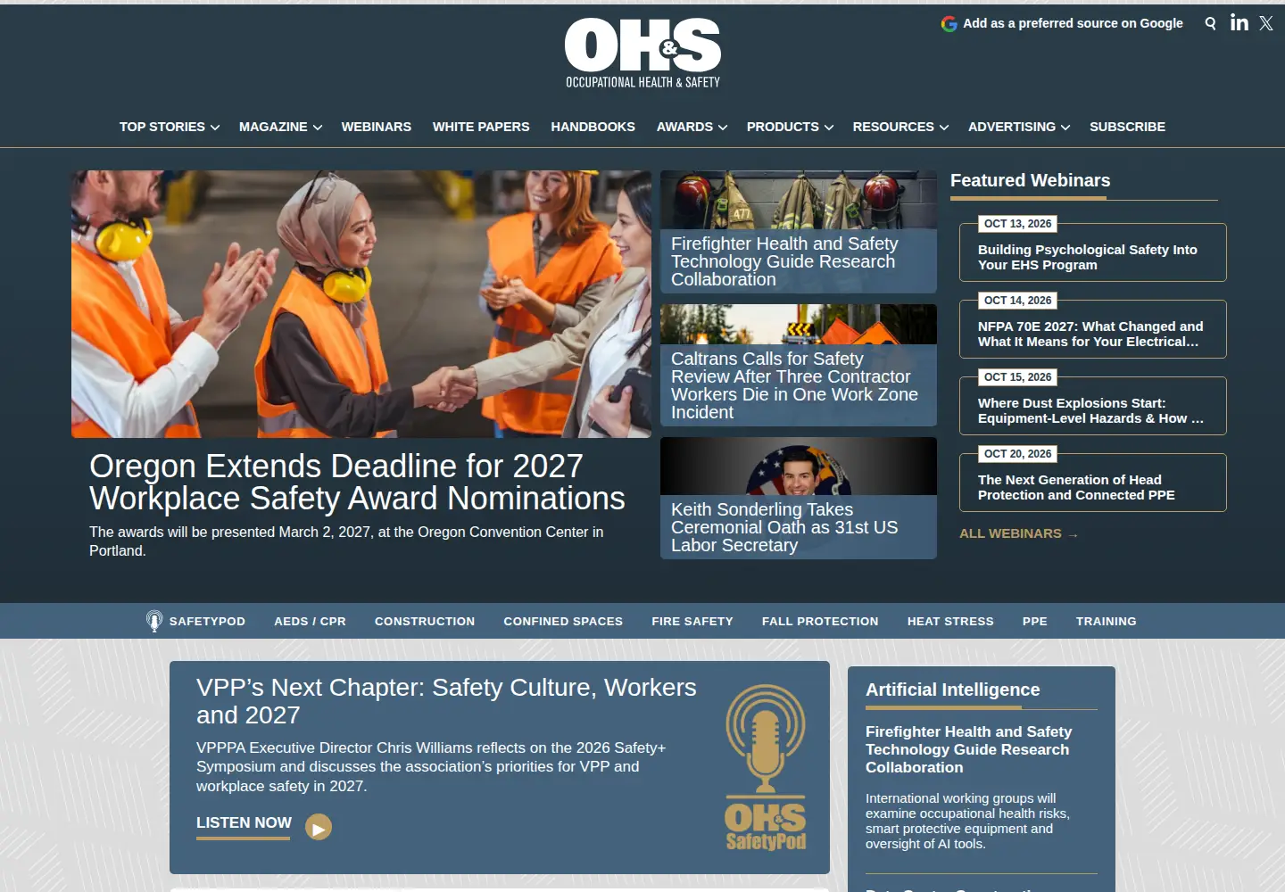 Screenshot of ohsonline.com