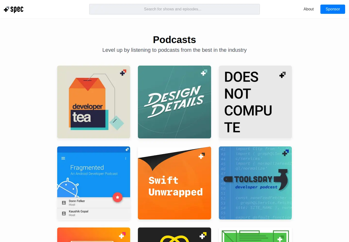 Screenshot of spec.fm