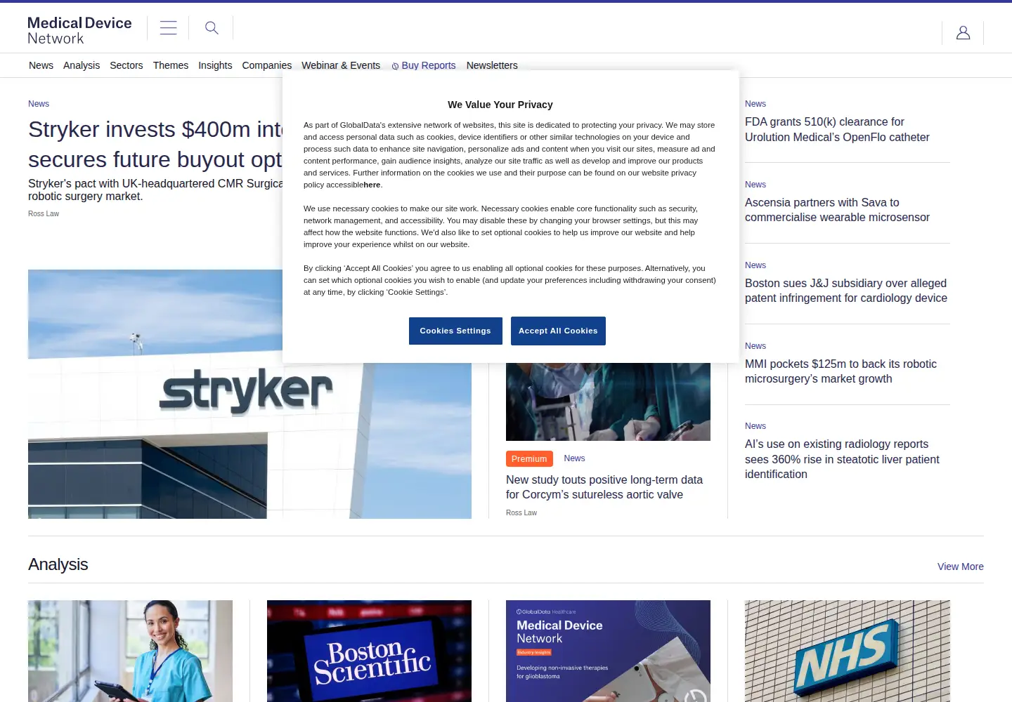 Screenshot of medicaldevice-network.com