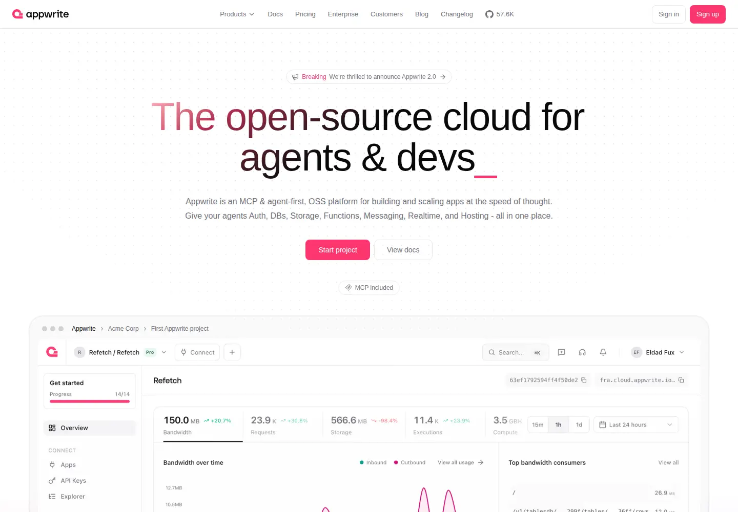 Screenshot of appwrite.io