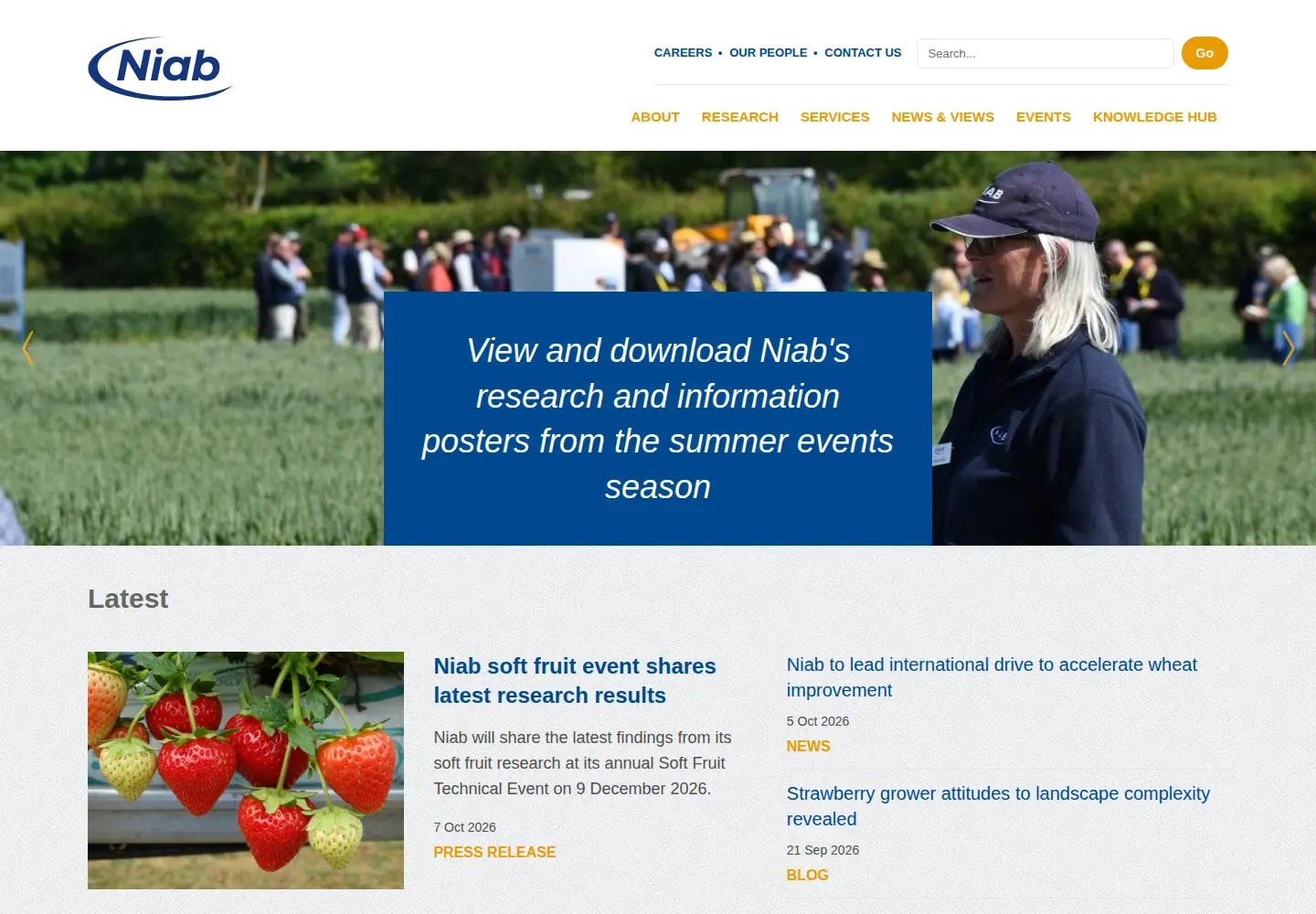 Screenshot of niab.com