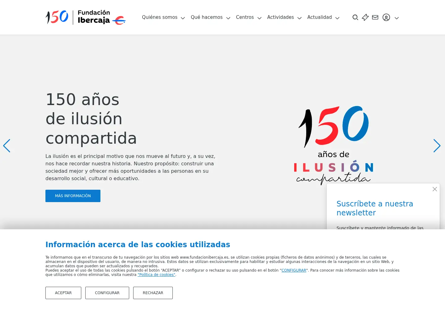 Captured homepage of fundacionibercaja.es in the current scan