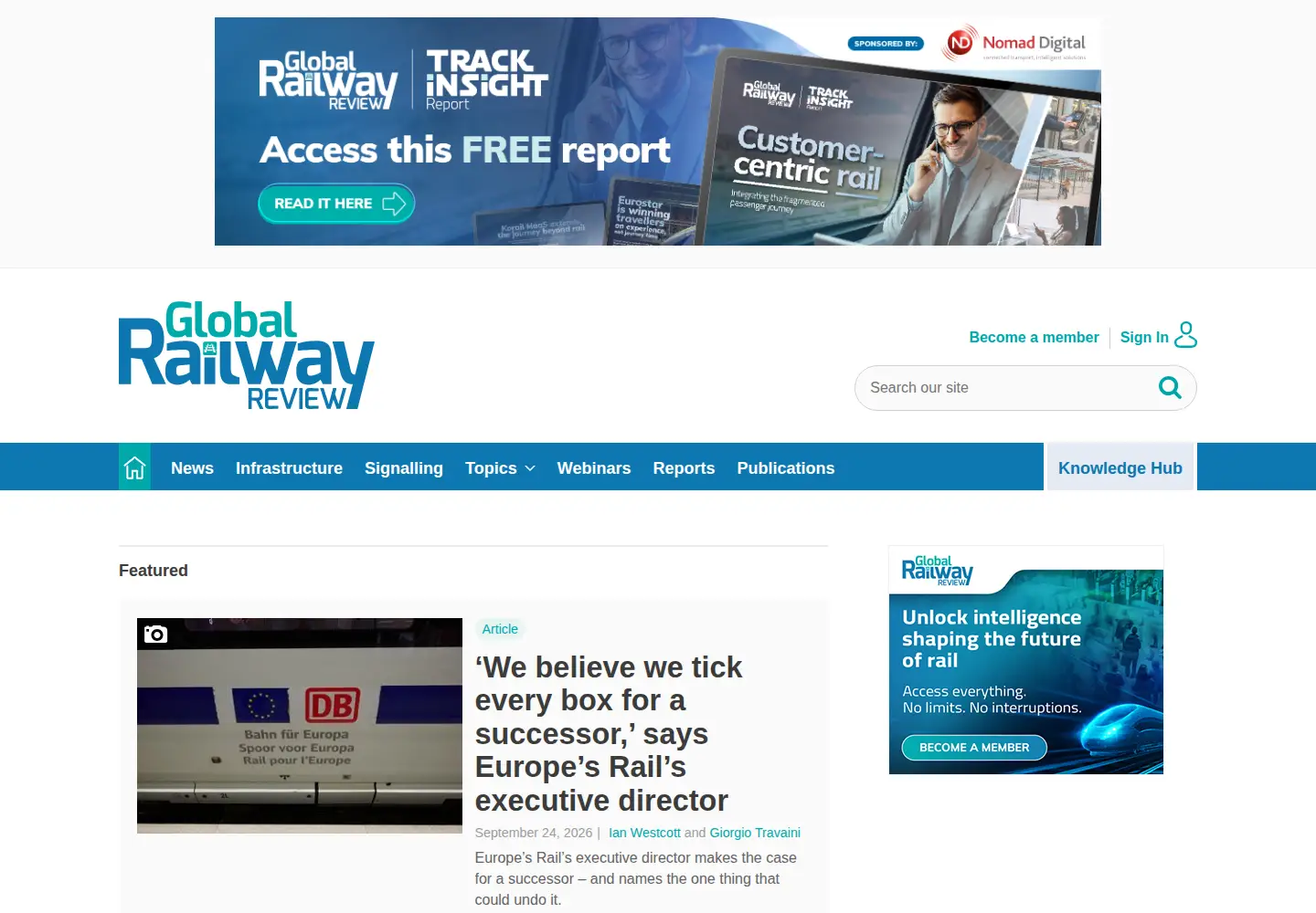 Captured homepage of intelligenttransport.com in the current scan