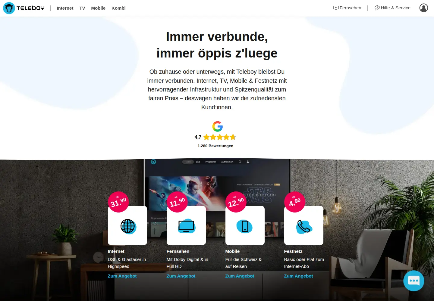 Screenshot of teleboy.ch