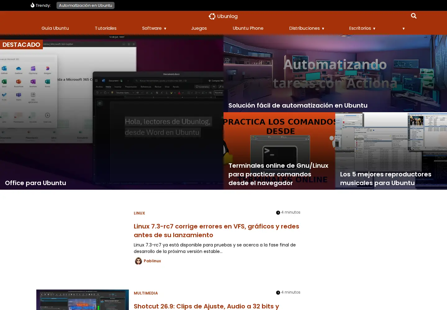 Screenshot of ubunlog.com