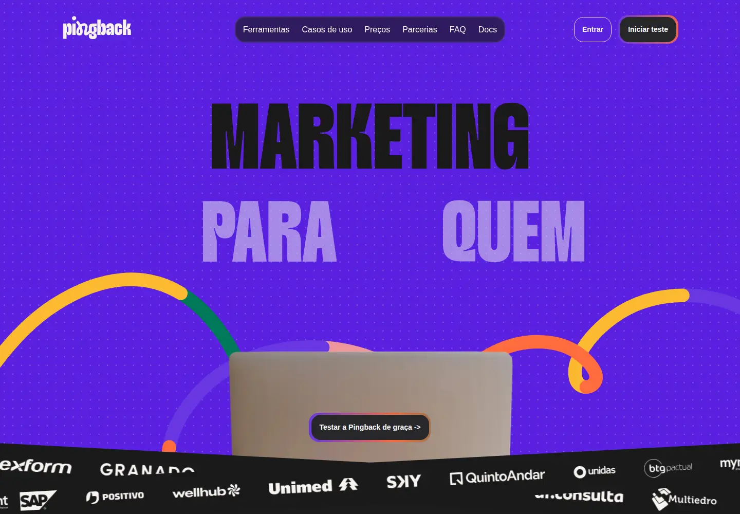 Screenshot of pingback.com