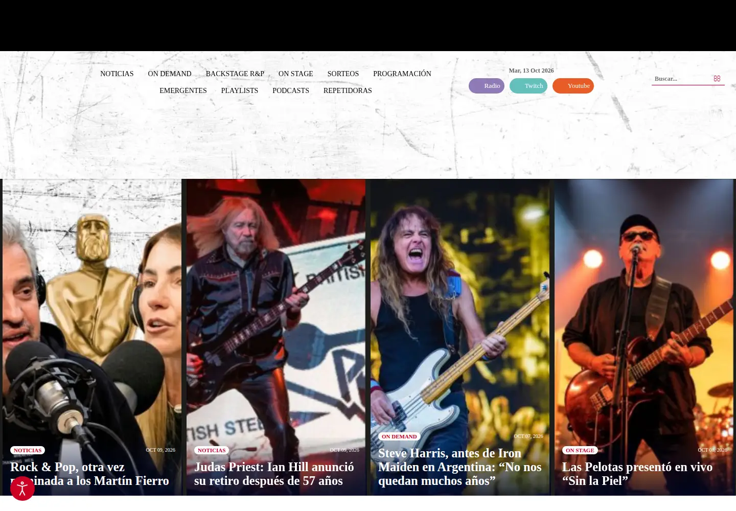 Captured homepage of fmrockandpop.com in the current scan
