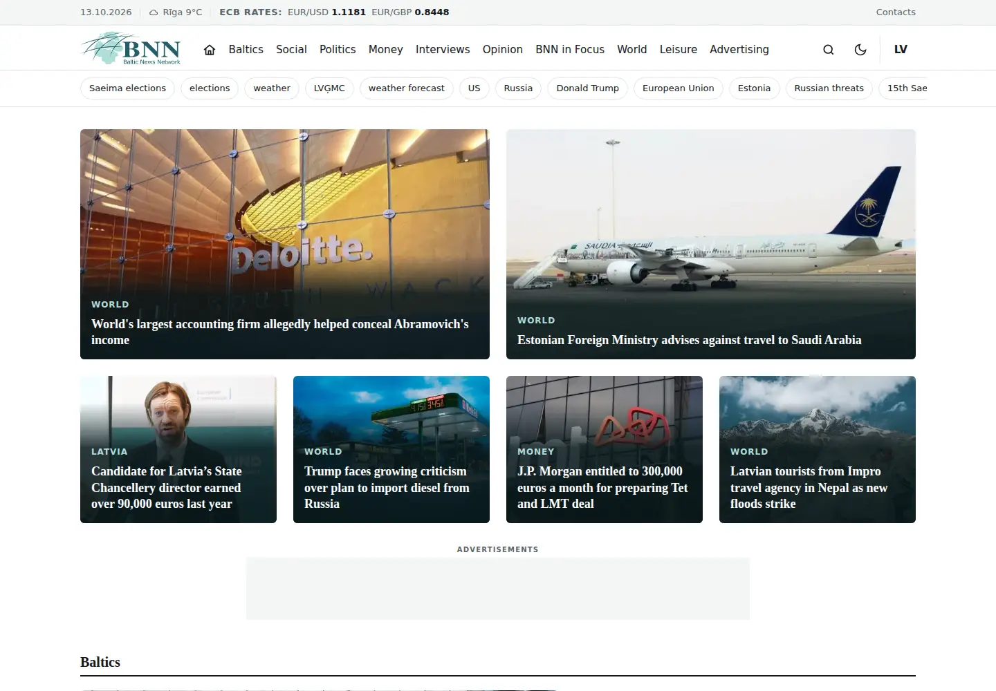 Captured homepage of bnn-news.com in the current scan