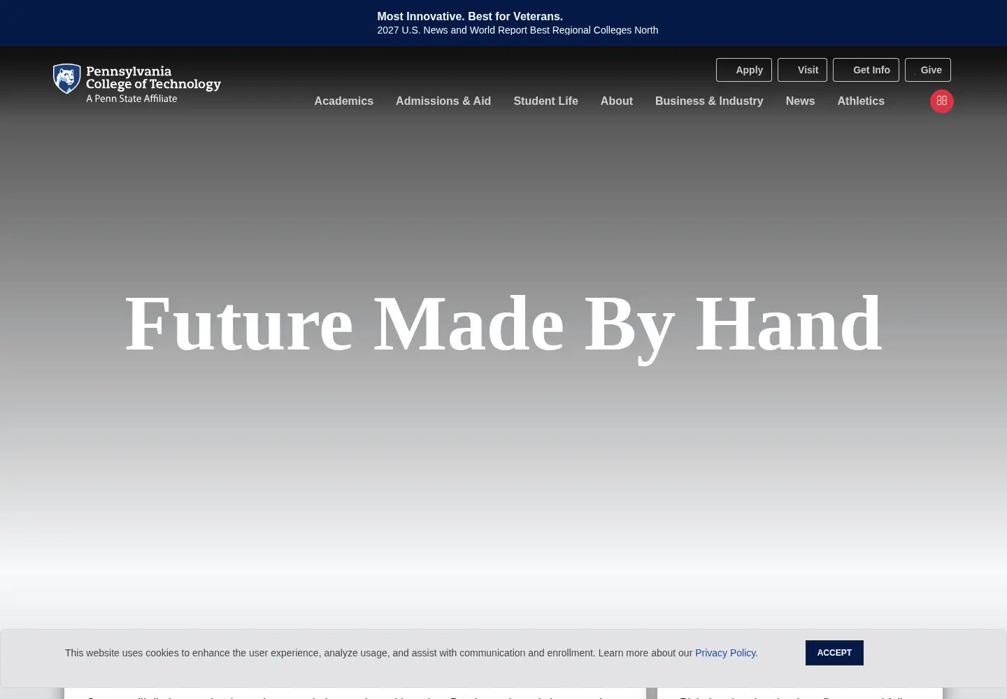 Screenshot of pct.edu