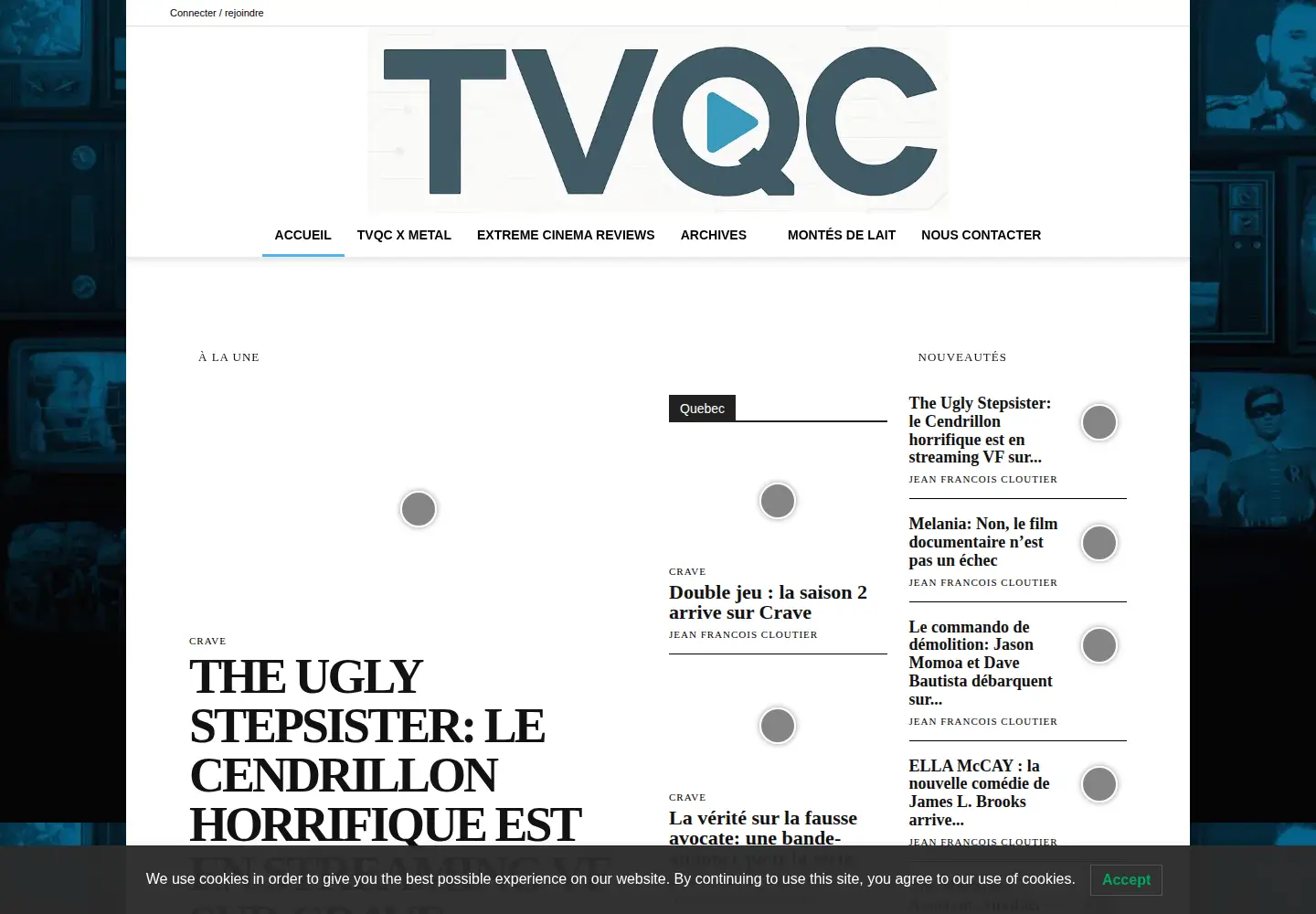 Captured homepage of tvqc.com in the current scan