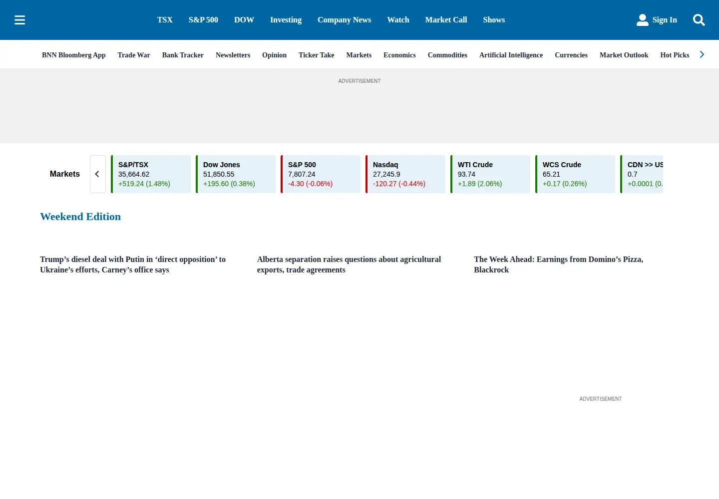 Screenshot of bnn.ca