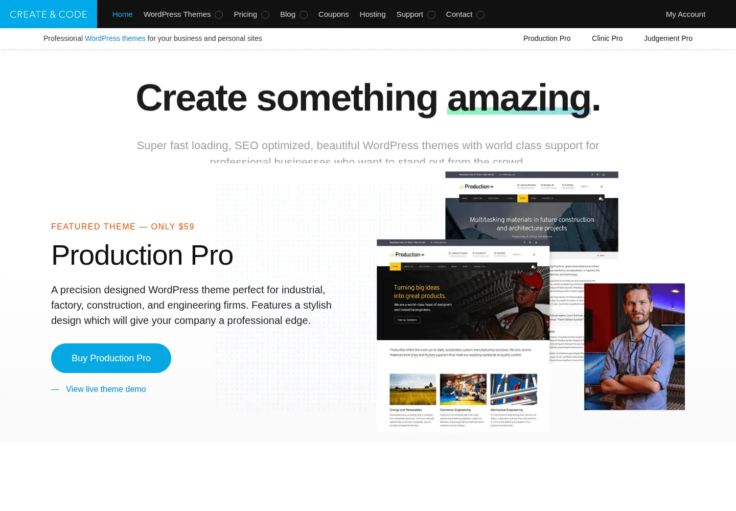 Captured homepage of createandcode.com in the current scan