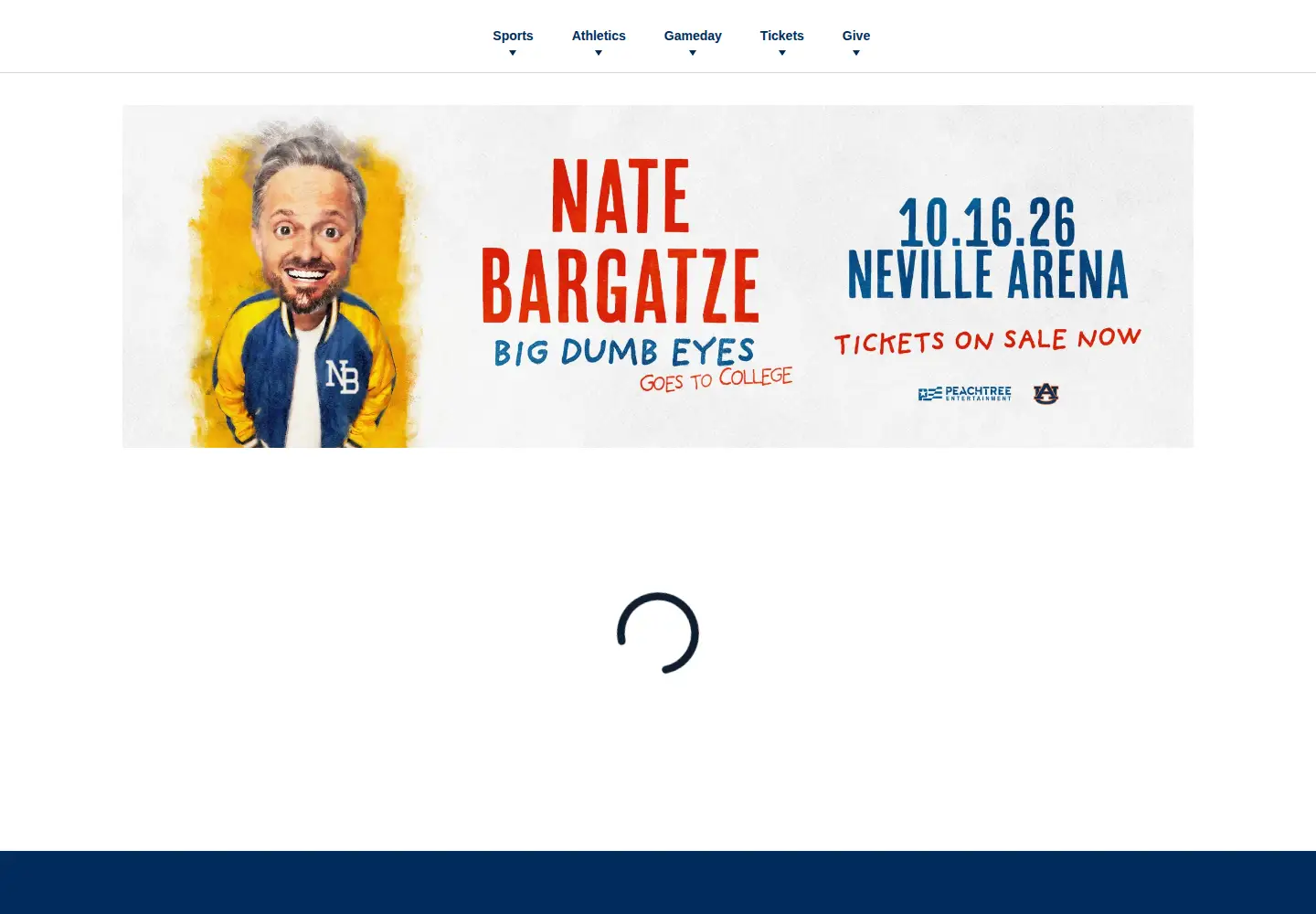 Captured homepage of auburntigers.com in the current scan
