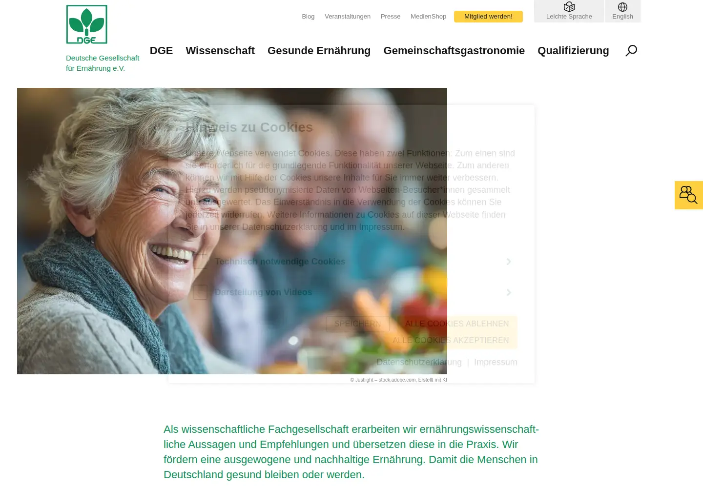 Screenshot of dge.de