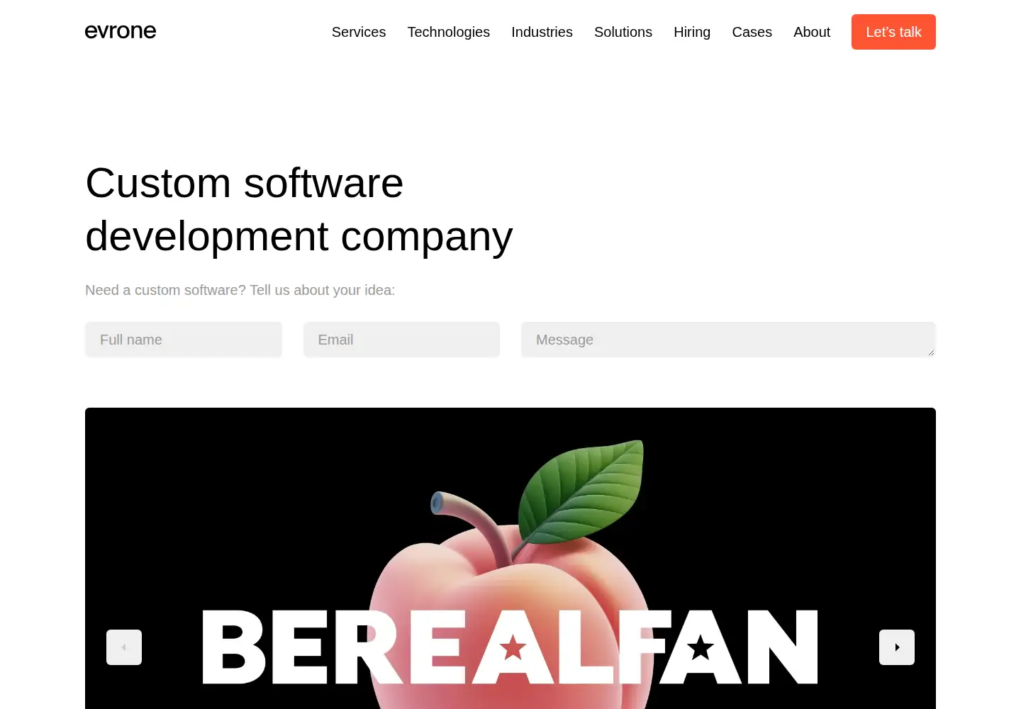 Screenshot of evrone.com