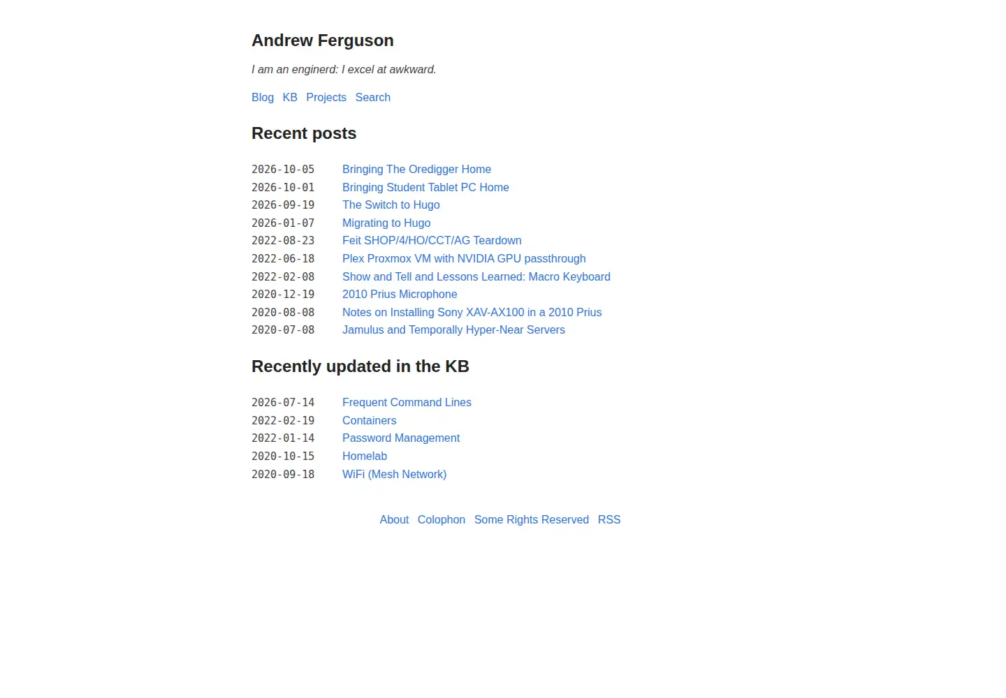 Screenshot of andrewferguson.net