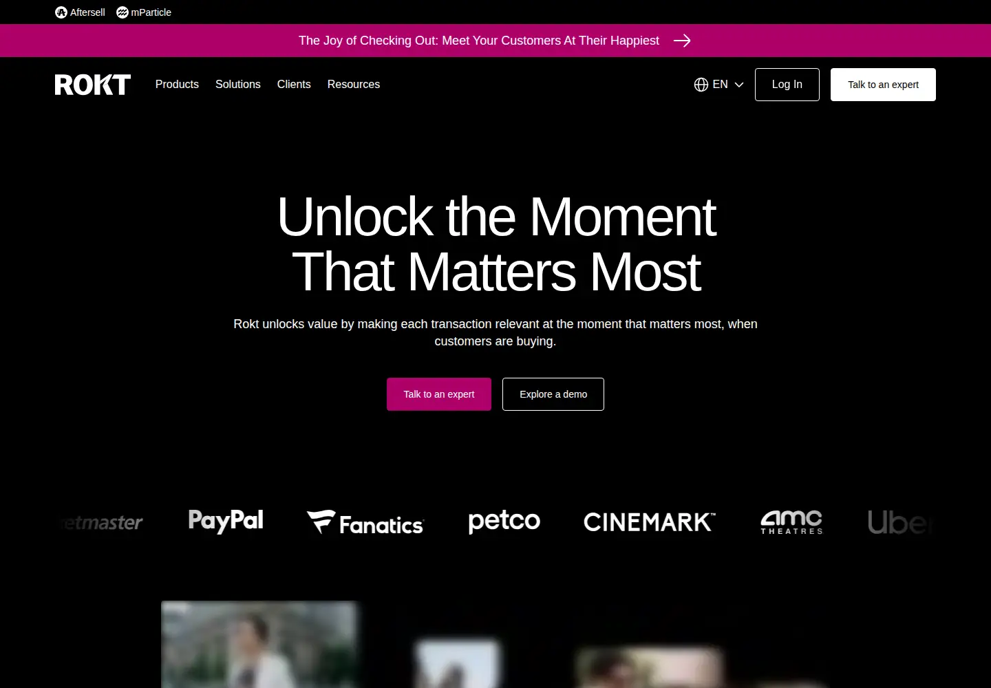 Screenshot of rokt.com