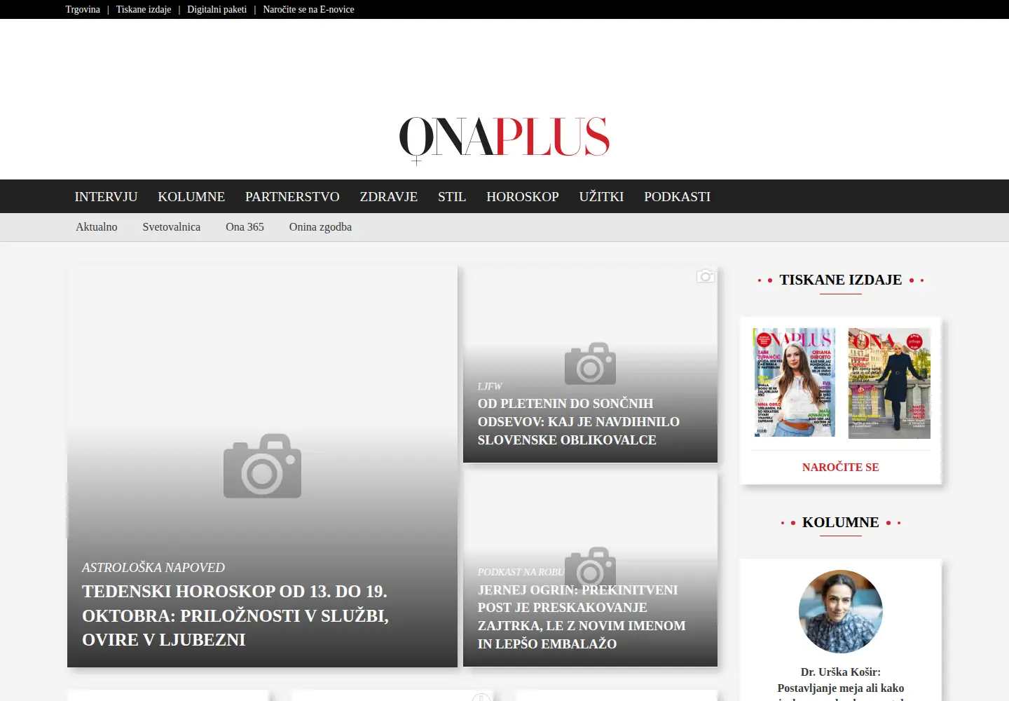Screenshot of onaplus.si