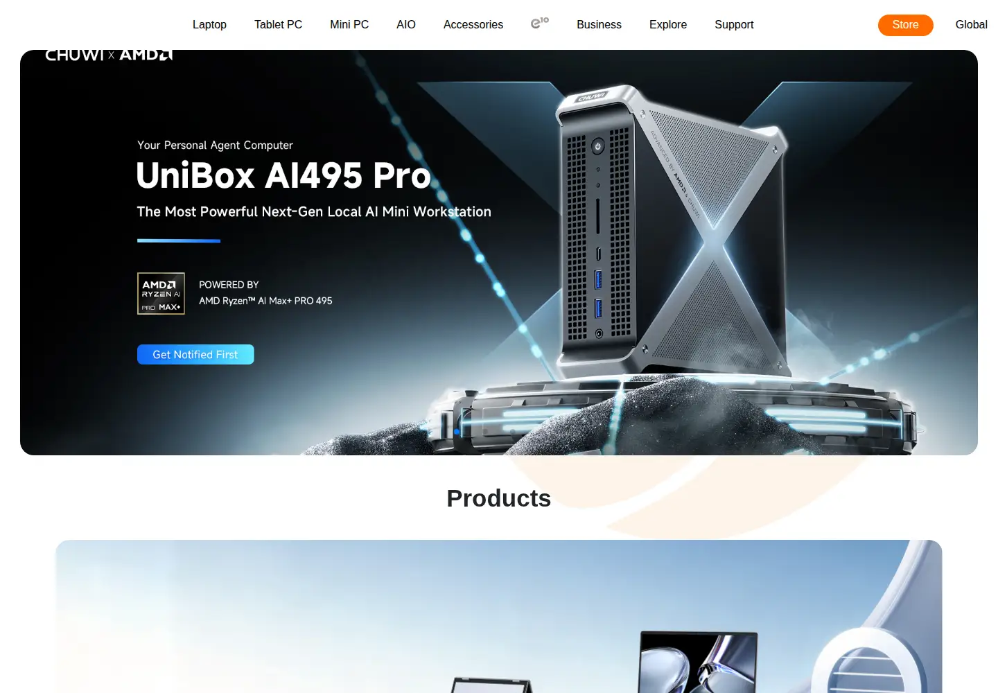 Captured homepage of chuwi.com in the current scan