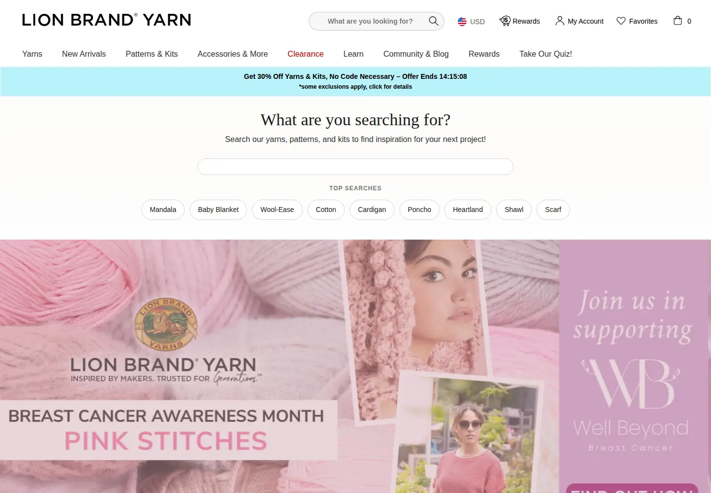 Screenshot of lionbrand.com