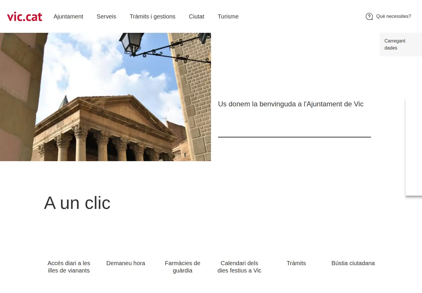 Captured homepage of vic.cat in the current scan