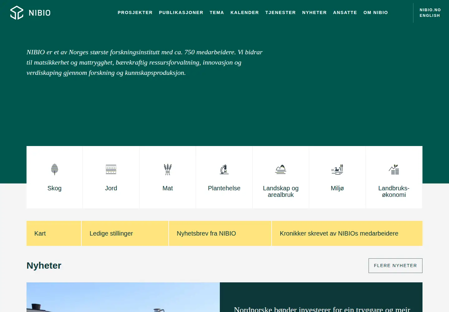 Captured homepage of nibio.no in the current scan