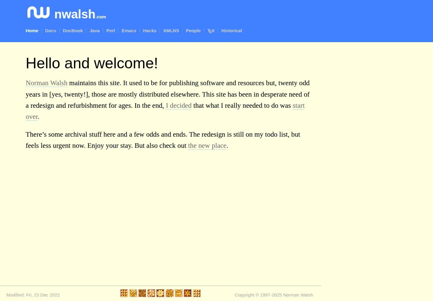 Screenshot of nwalsh.com