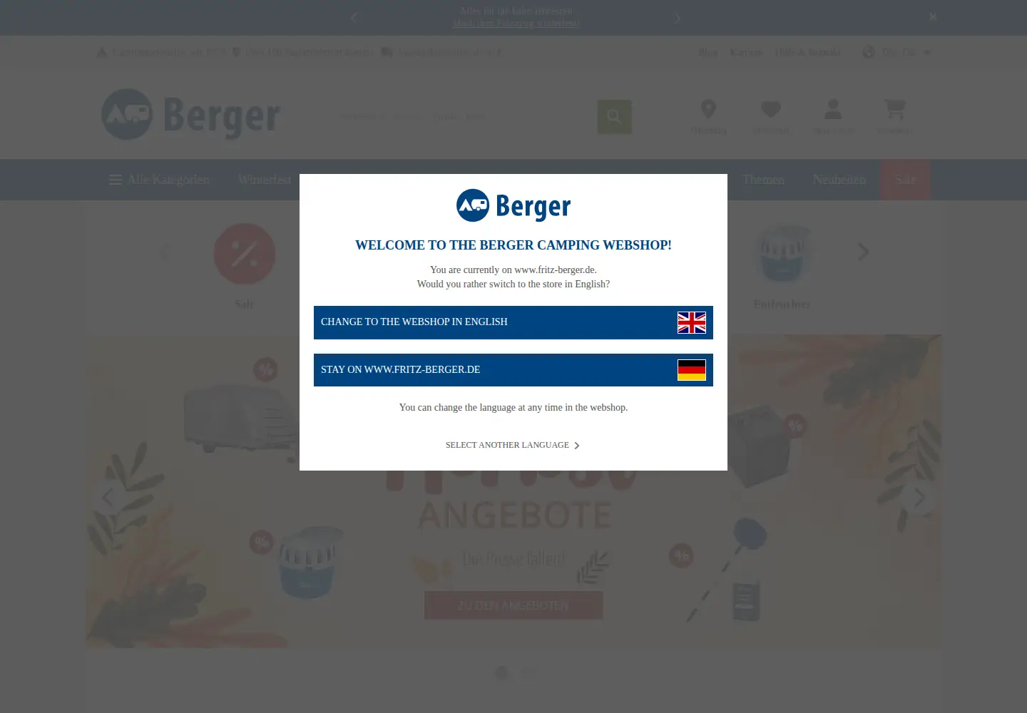 Screenshot of fritz-berger.de