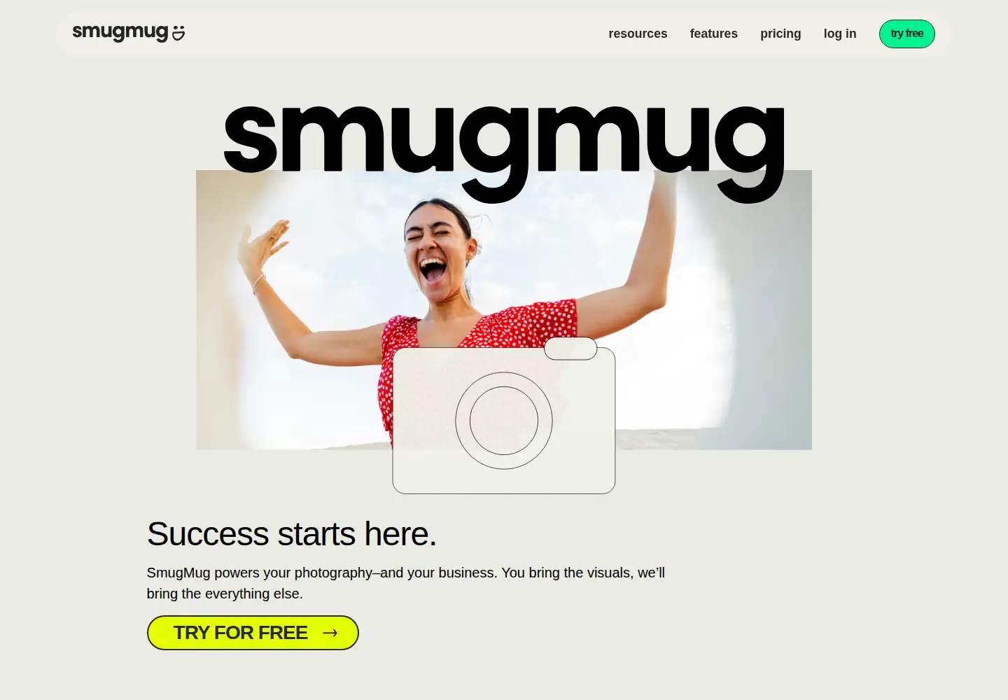 Screenshot of smugmug.com