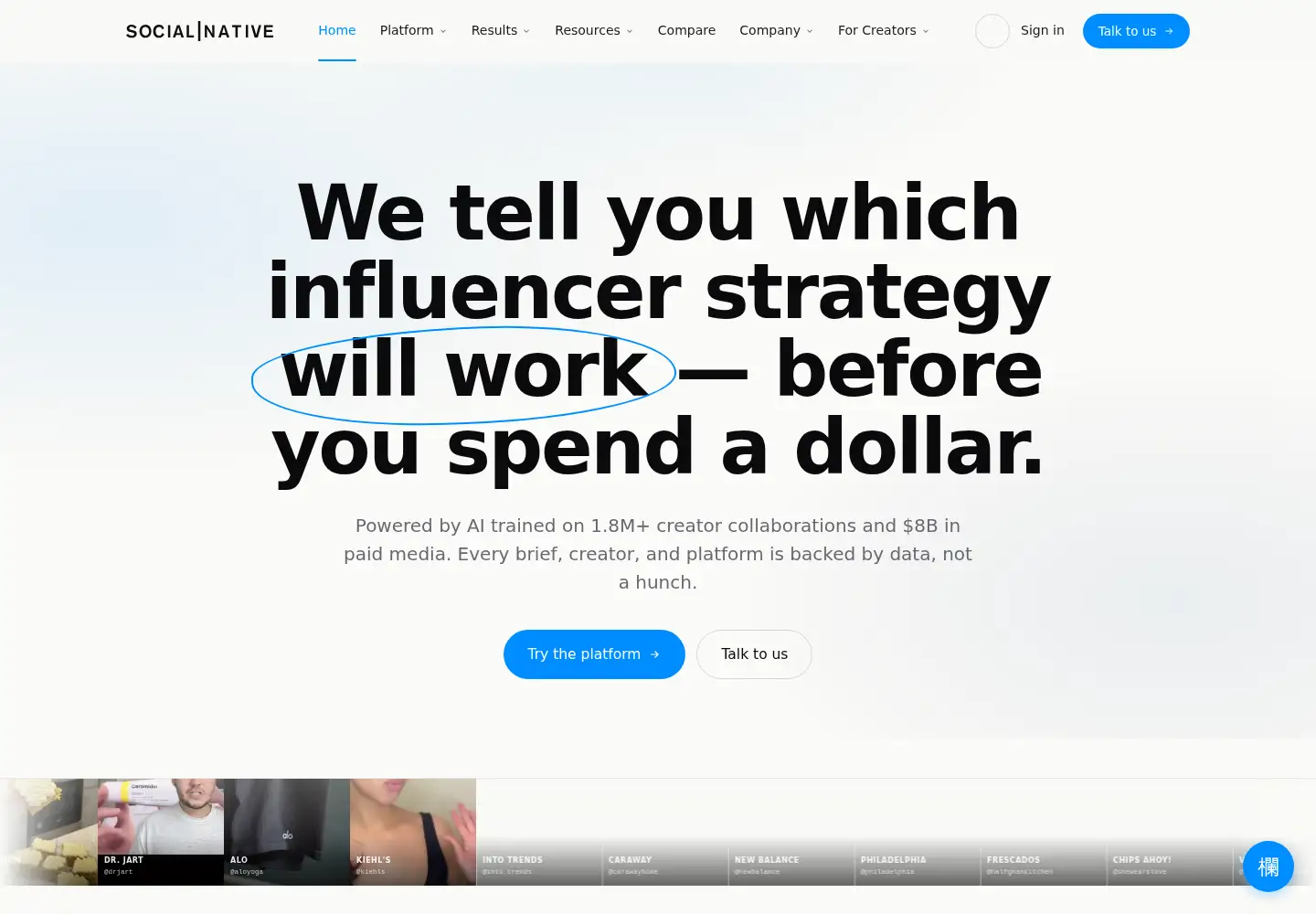 Screenshot of socialnative.com