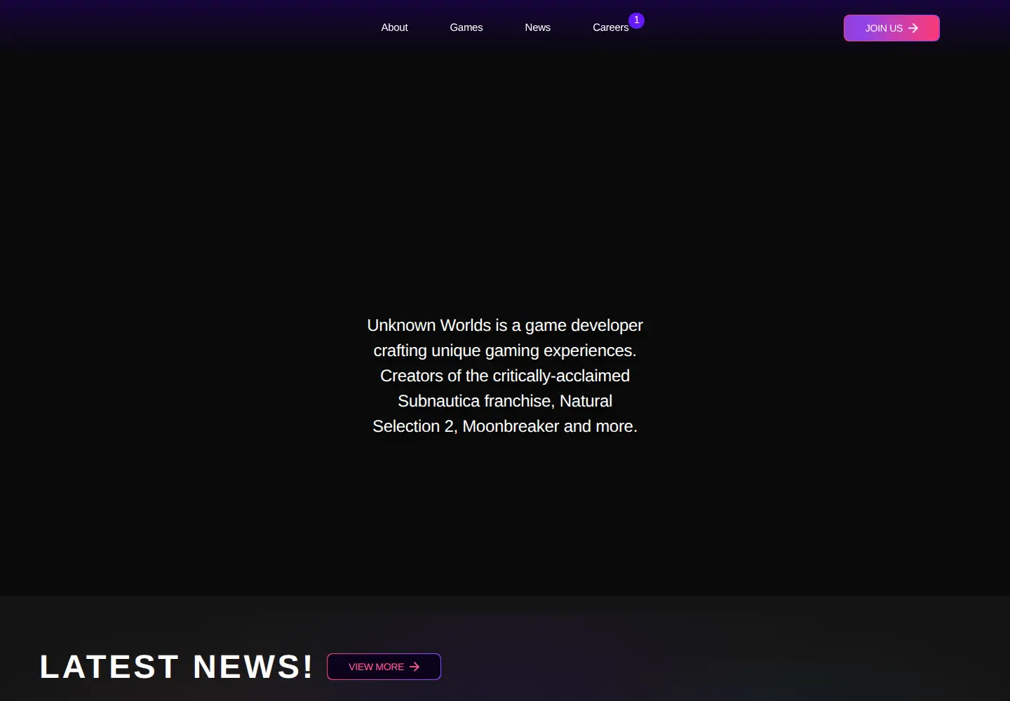 Captured homepage of unknownworlds.com in the current scan