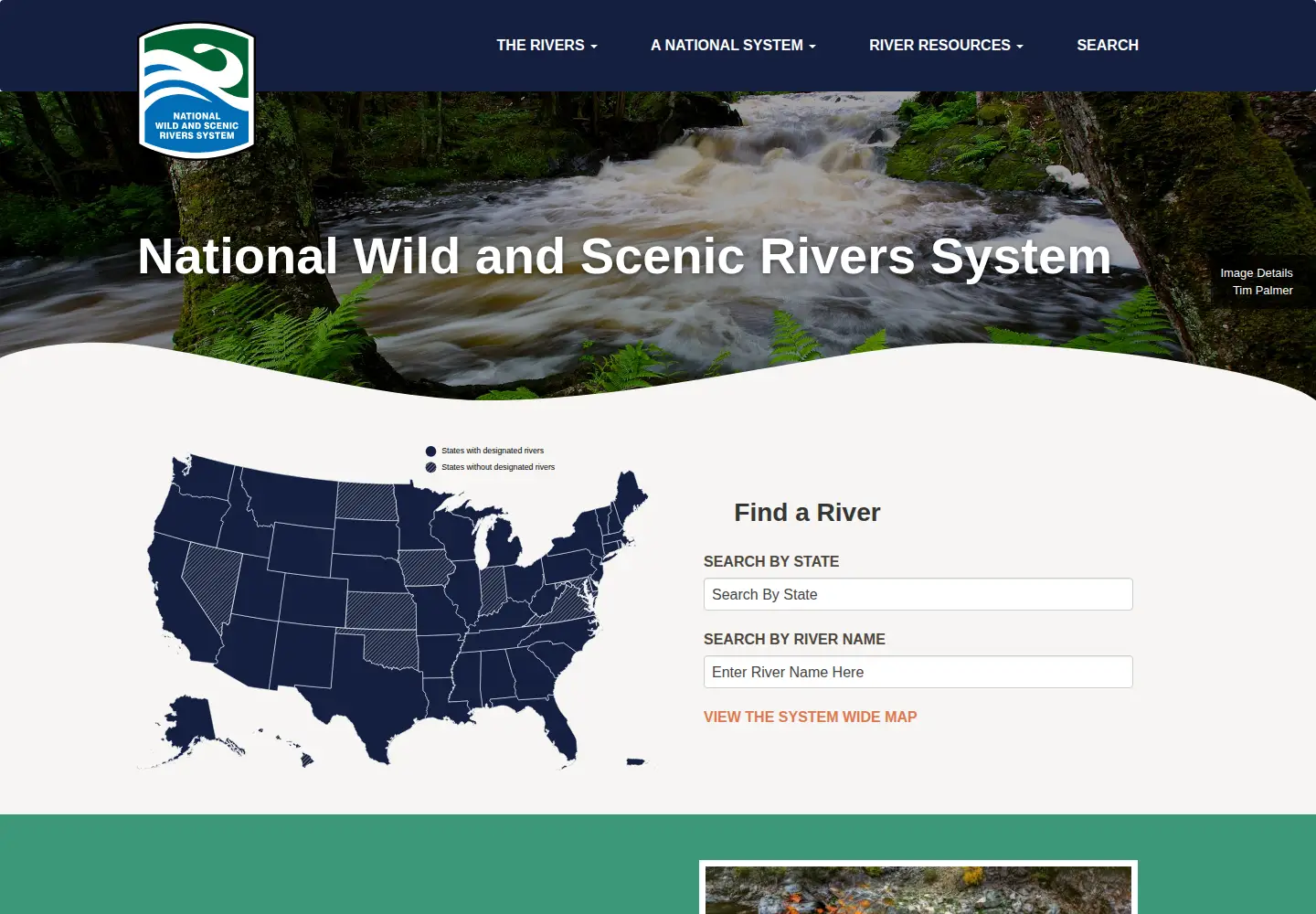 Screenshot of rivers.gov