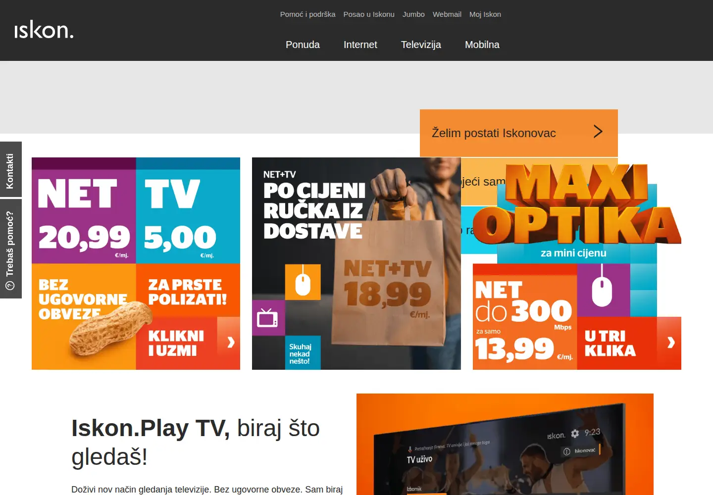 Screenshot of iskon.hr