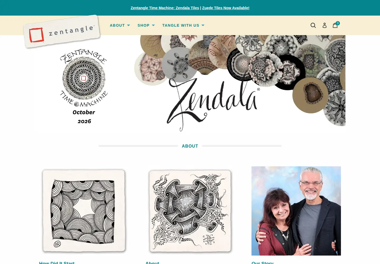 Captured homepage of zentangle.com in the current scan