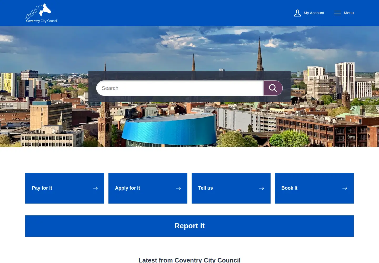 Screenshot of coventry.gov.uk