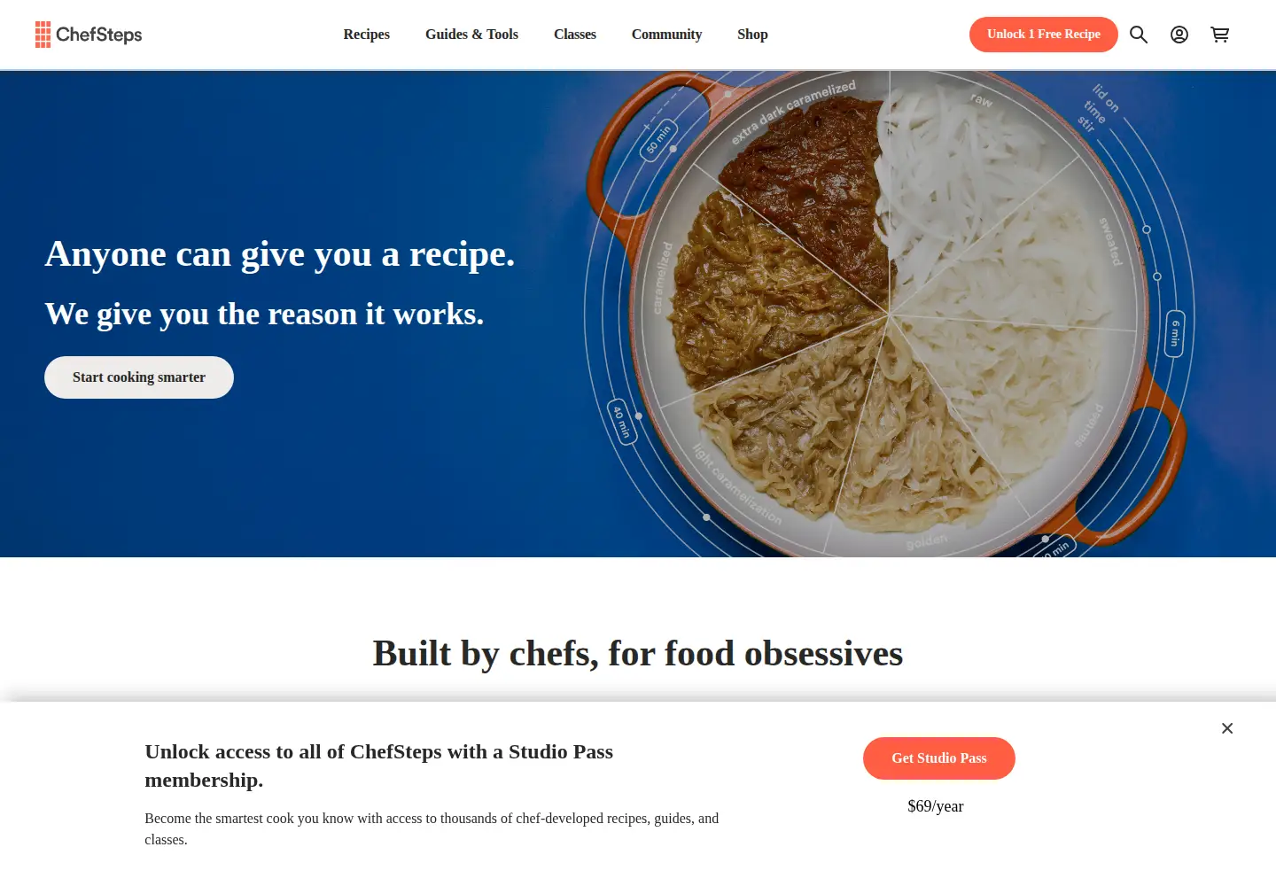 Screenshot of chefsteps.com