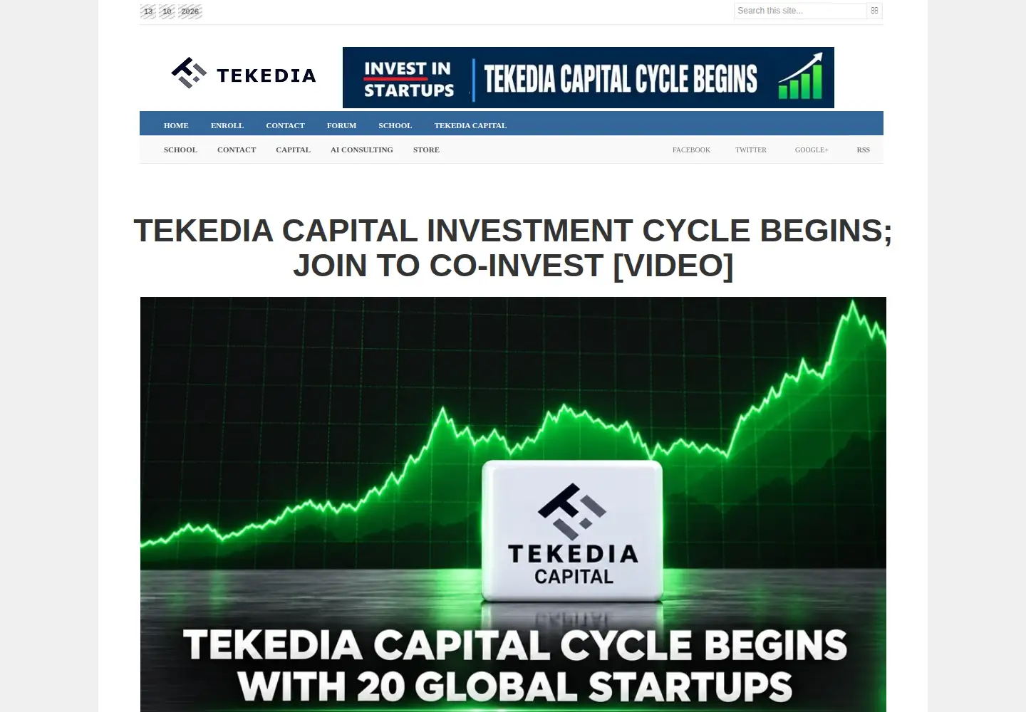 Captured homepage of tekedia.com in the current scan