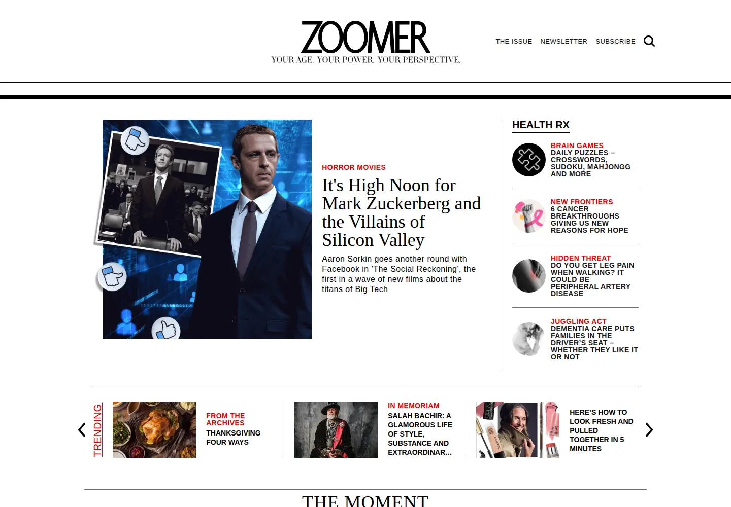 Captured homepage of everythingzoomer.com in the current scan